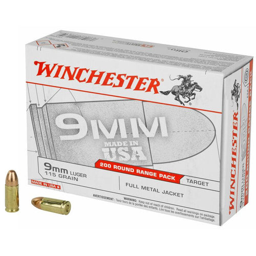 Winchester USA 9mm Luger 115gr Full Metal Jacket (1000 rds)